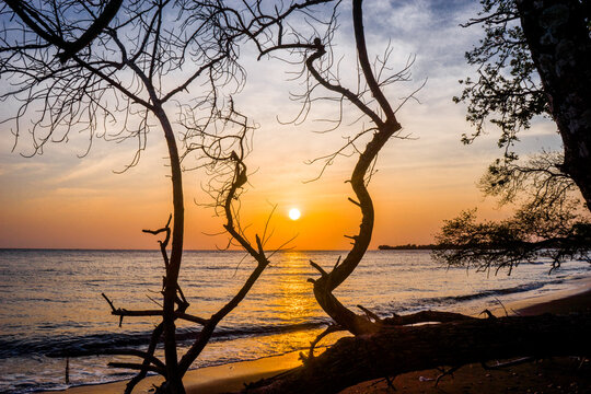 The beauty of the sunrise at Merak Beach, Situbondo