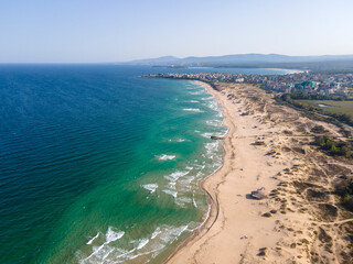 Aerial view of Perla beach, Bulgaria - obrazy, fototapety, plakaty