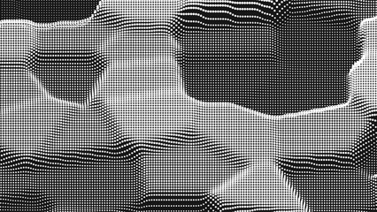 Fototapeta premium Point wave noise texture. Abstract dot background. Technological cyberspace background.