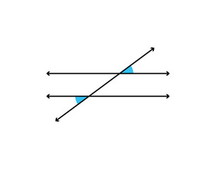 Alternate exterior angles  with parallel lines illustration.