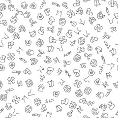 Naklejka premium Dog, Cat, Fish, Paw Seamless Pattern for printing, wrapping, design, sites, shops, apps