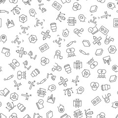 T letter, Cube, Supplies, Card, Coffee Cup Seamless Pattern for printing, wrapping, design, sites, shops, apps