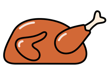 Obraz premium delicious roast chicken cartoon vector