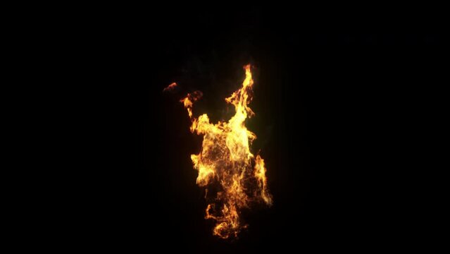 Small fire, camp fire, torch fire - 4K Pro Res with mask pass