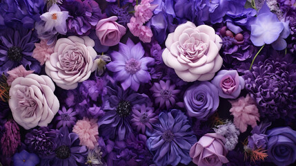 A backdrop of romantic violet flowers - Powered by Adobe