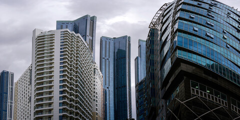 Busan City Buildings and Skyline, abstract geometry and shapes of cityscape in South Korean metropolis