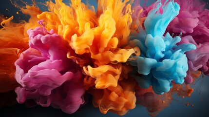 Explosion of colorful liquid creating a mesmerizing. Generative AI
