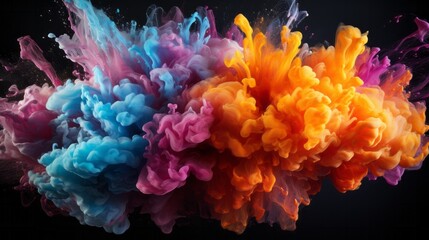 Fototapeta premium Explosion of colorful liquid creating a mesmerizing. Generative AI