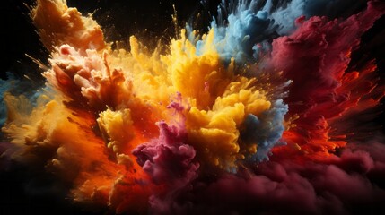 Obraz na płótnie Canvas Explosive burst of yellow and red hues. Generative AI