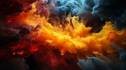 Fototapeta premium Explosive burst of yellow and red hues. Generative AI