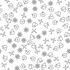 Science and Chemistry Seamless Pattern for printing, wrapping, design, sites, shops, apps