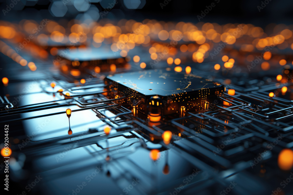 Poster a web of intricately connected circuits, facilitating the transfer of information and commands in el