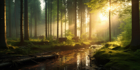 Serene and calming forest scenery