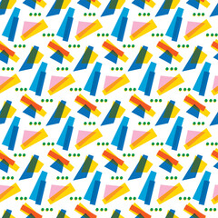 Pattern with risographic effect. Vector with abstract figures. Double effect. For posters, clothing, leaflets and brochures, social networks and web pages.