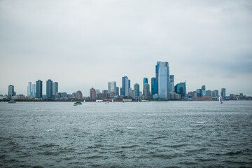 New York,  New York state  USA - August, 30, 2023 - Staten island ferry on the hudson river in...