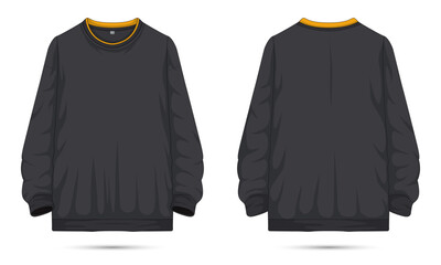 Casual sweatshirt template front and back view - obrazy, fototapety, plakaty