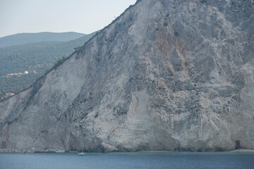 Panoramic view of coastline of Lefkada Islands, Greece