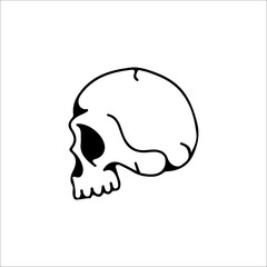 concept skull doodle illustration vector