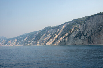 Panoramic view of coastline of Lefkada Islands, Greece