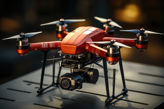 A drone delivering a package to a remote location, demonstrating the integration of technology in last-mile delivery solutions. Concept of drone delivery. Generative Ai. - Powered by Adobe