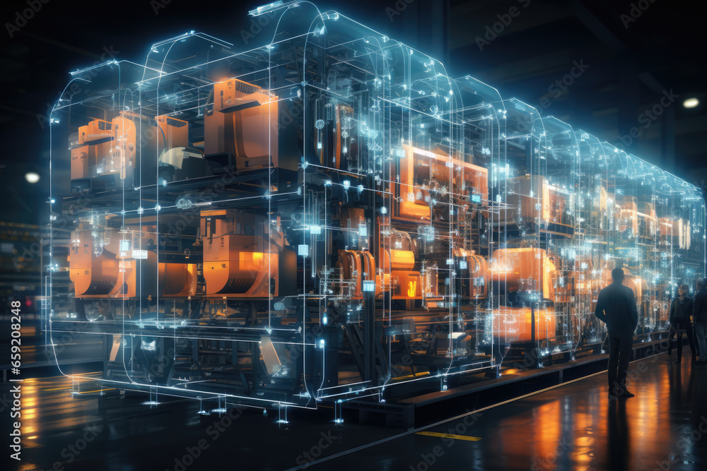 Poster a person using blockchain technology to create a transparent and secure ledger of supply chain trans