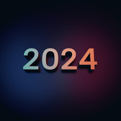Modern 2024 3D text with spot light AI Generative