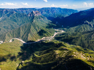 Winding Journey: Aerial Panorama of Urique Canyon