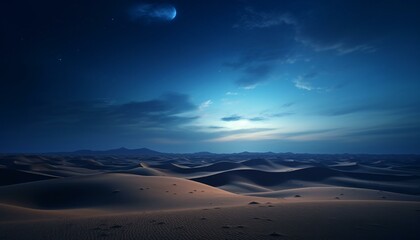Fototapeta na wymiar A breathtaking night sky over a serene desert landscape