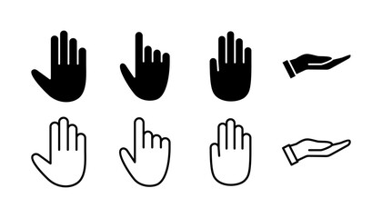 Hand icon vector. hand symbols. palm