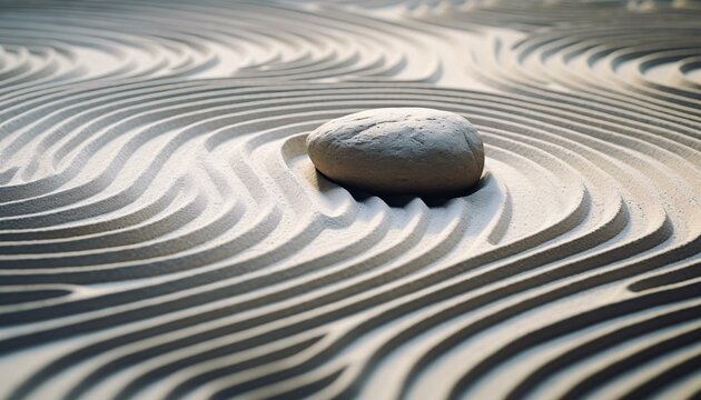 A balanced rock on a sandy landscape