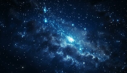 A vibrant blue star-filled galaxy