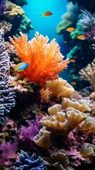 Obraz na płótnie Canvas A vibrant and diverse coral reef aquarium display