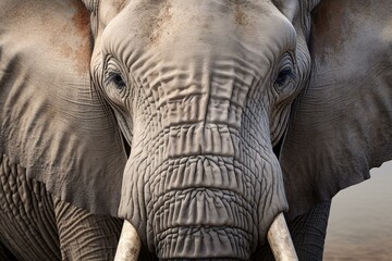 Fototapeta premium A majestic elephant with impressive tusks