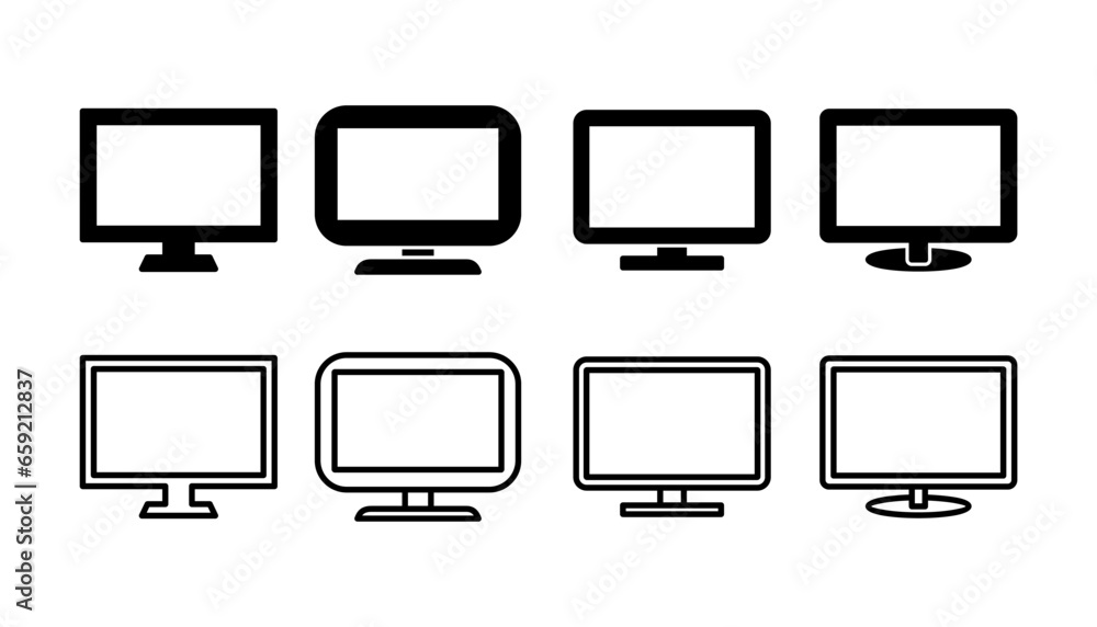 Poster computer icon vector. computer monitor icon.