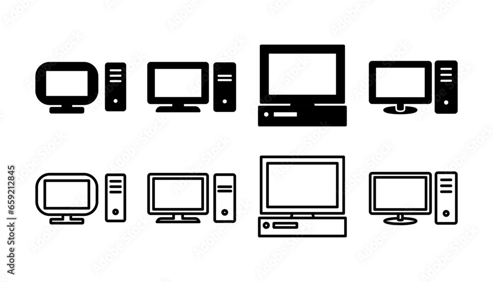 Poster computer icon vector. computer monitor icon.