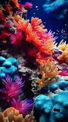 Fototapeta na wymiar Colorful coral reef up close