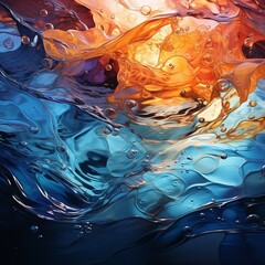 Blue swirls with purple and green ripples