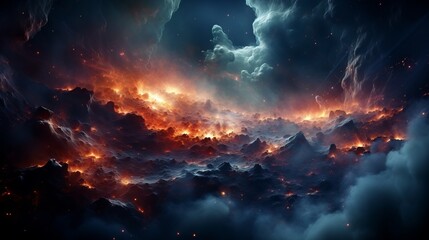 Fototapeta premium Spiraling galaxy depicted against the backdrop. Generative AI