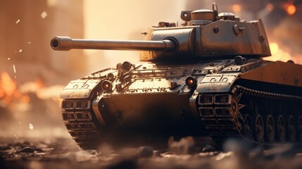 The metallic clanking of tanks and the rumbling of heavy artillery, a deafening soundtrack to the chaos of war.