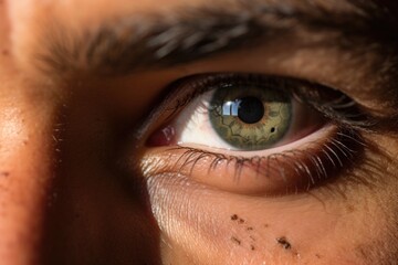 A closeup of an Israel soldiers determined eyes, looking out for any potential threats.