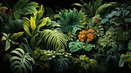 Obraz premium Urban jungle with abundant greenery pop art wallpaper. Generative AI