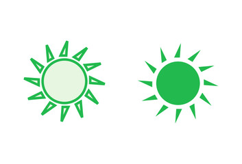 Sun icon set. Brightness Icon vector