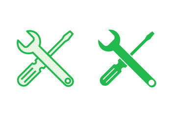 Repair tools icon set. tool icon vector. setting icon vector. Wrench and screwdriver. support, Service
