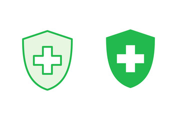 Health insurance icon set. Insurance health document icon