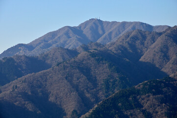 丹沢の相州アルプス　荻野高取山より大山を望む
