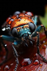 close up of a red bug on a leaf