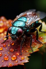 Fototapeta premium fly on leaf