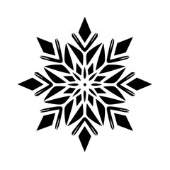 Simple Abstract Snowflake Mandala Winter Illustration Ornament
