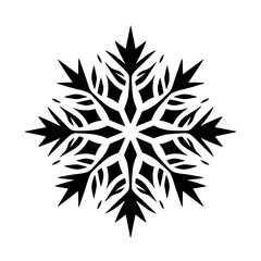 Simple Abstract Snowflake Mandala Winter Illustration Ornament