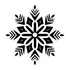 Simple Abstract Snowflake Mandala Winter Illustration Ornament